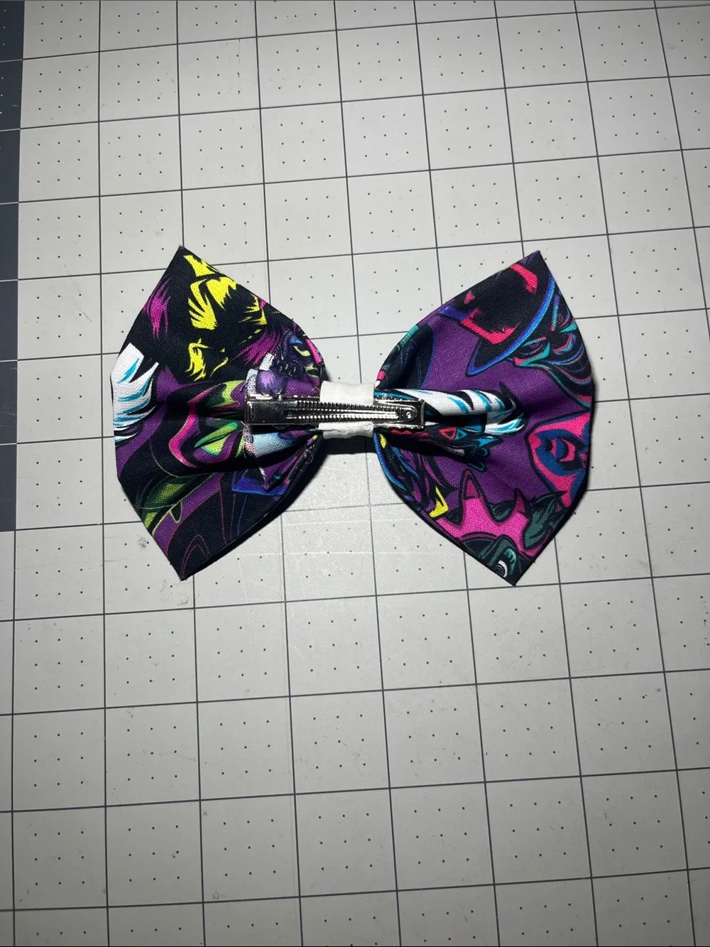 Purple Graphic Kids Hair Bow